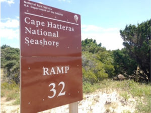 Typical ramp leading to remote area of Cape Hatteras National Seashore.