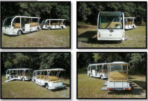 According to the Ocracoke Observer, this is the style of tram that will be running in late August.