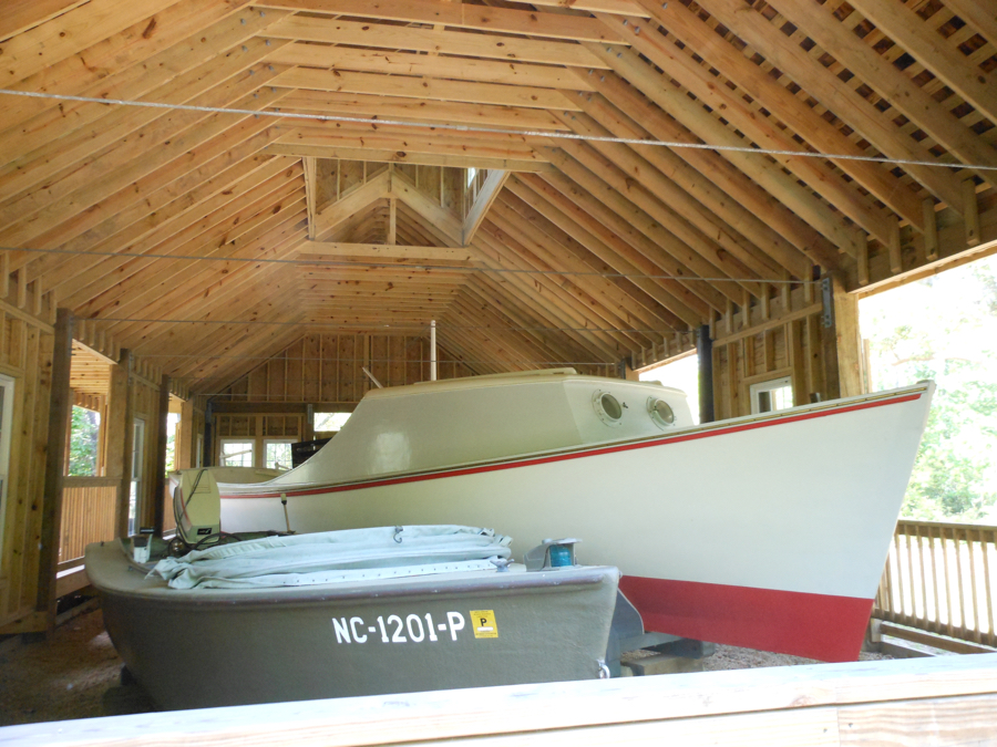 Boats in the Whalehead Club boathouse. Photo, Currituck County Heritage Project.