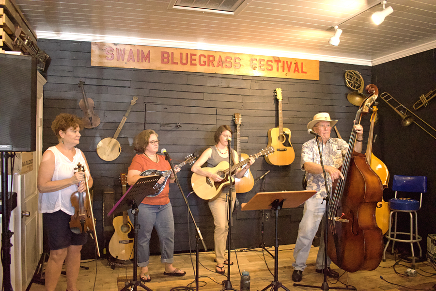 Bluegrass music inside and rock n' roll outside. Perfect for the Jubilee Music Grand Opening and Fundraiser. Photo, Kip Tabb