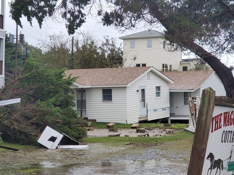 Flood waters and damage after Dorian exited Ocracoke. Photo, Byron Miller